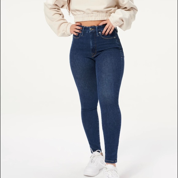 GOOD AMERICAN ALWAYS FITS DENIM SKINNY JEANS 6 8 10 Blue High Waisted Never Worn - Picture 2 of 12